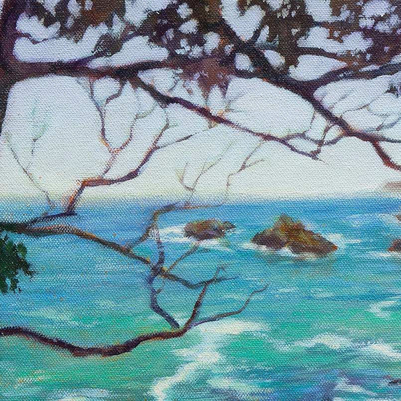 Turquoise Pacific Ocean waves along the Big Sur coastline.