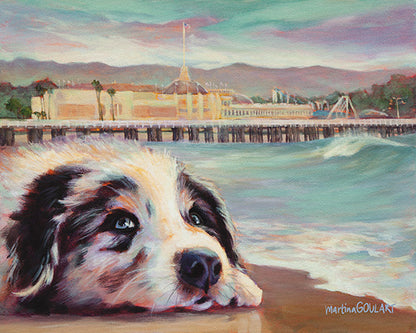 Fine art print of Boardwalk Dreamer by Martina Goulart, mounted on cradle wood panel, 8x10 wall art ready to hang