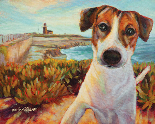 Fine art print of Ocean Scout by Martina Goulart, mounted on cradle wood panel, 8x10 wall art ready to hang