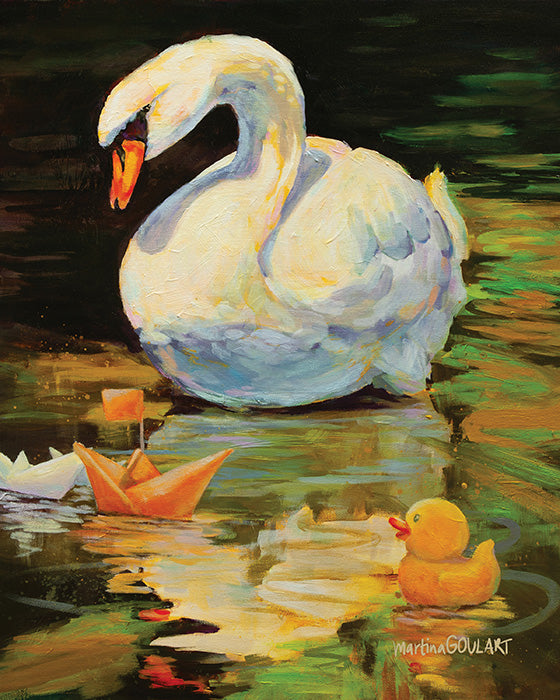 Fine art print of Quiet Company by Martina Goulart, mounted on cradle wood panel, 8x10 wall art ready to hang