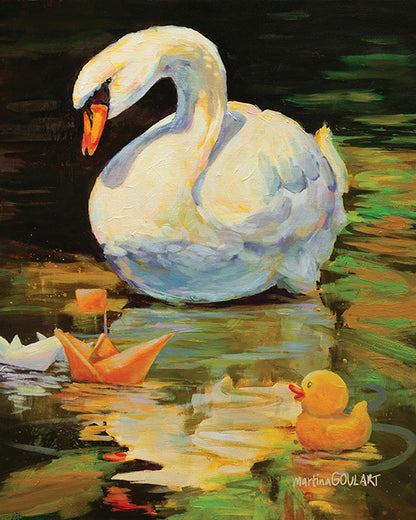 Fine art print of Quiet Company by Martina Goulart, mounted on cradle wood panel, 8x10 wall art ready to hang