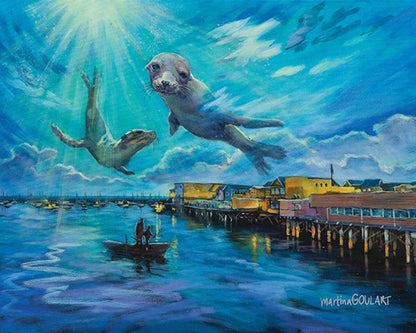 Fine art print of Echos of Monterey by Martina Goulart, mounted on cradle wood panel, 8x10 wall art ready to hang