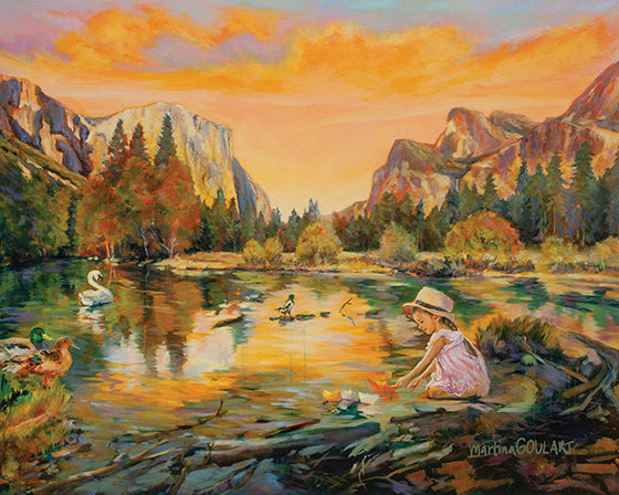 Fine art print of The Peace of Play by Martina Goulart, mounted on cradle wood panel, 8x10 wall art ready to hang