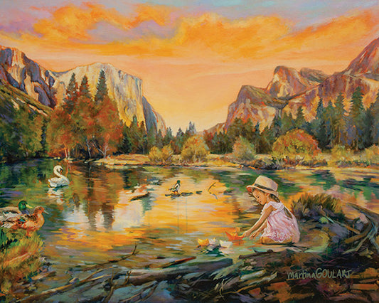 Fine art print of The Peace of Play by Martina Goulart, mounted on cradle wood panel, 8x10 wall art ready to hang