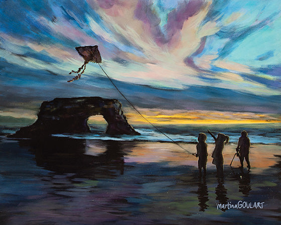 Fine art print of Threads of Light by Martina Goulart, mounted on cradle wood panel, 8x10 wall art ready to hang