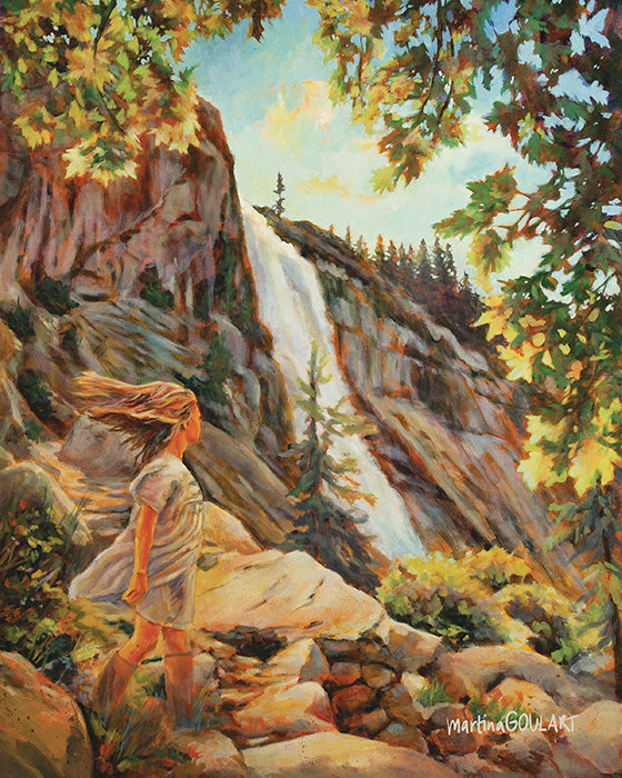 Fine art print of Trail of Wonder by Martina Goulart, mounted on cradle wood panel, 8x10 wall art ready to hang