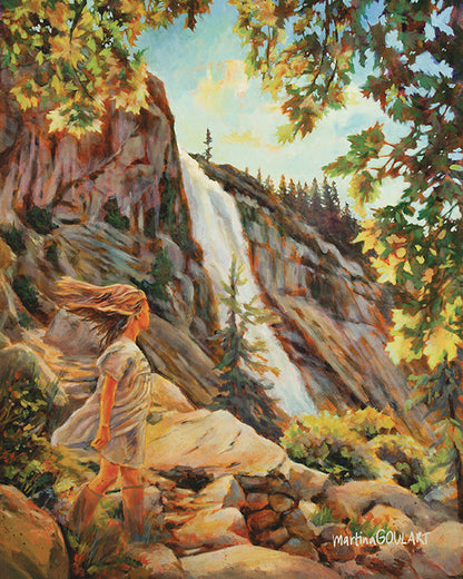 Fine art print of Trail of Wonder by Martina Goulart, mounted on cradle wood panel, 8x10 wall art ready to hang